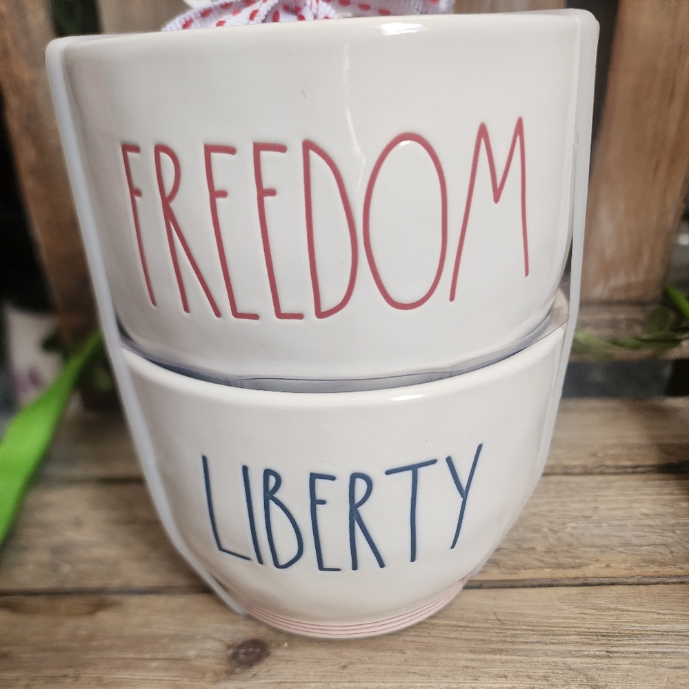 Rae Dunn patriotic Freedom Liberty icecream bowls